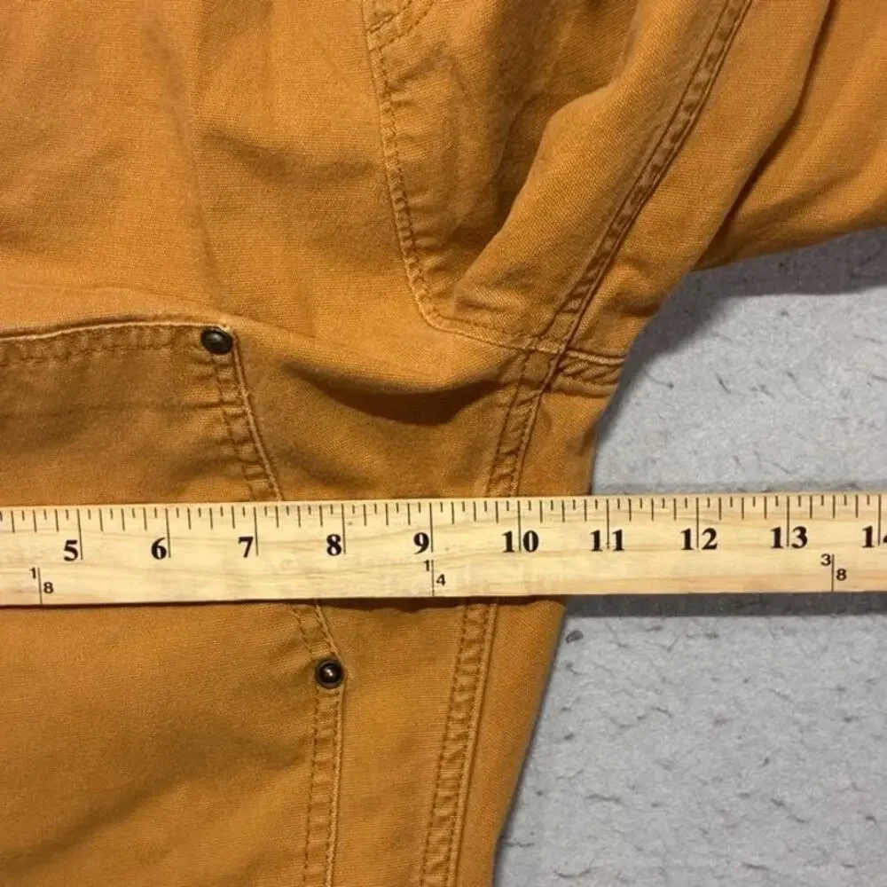 Carhartt Double Knee Overalls Womens XS Short Burnt Orange Raw Hem